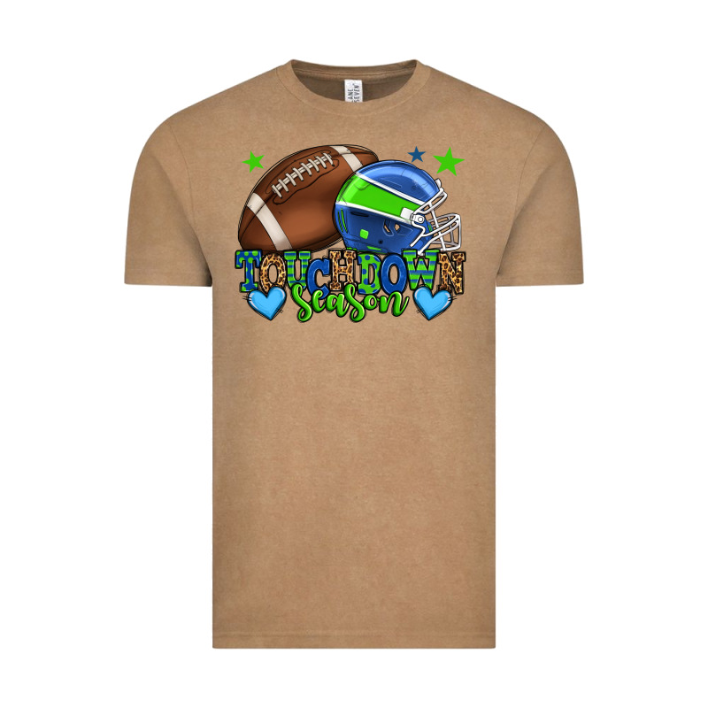 Touchdown Season American Football Green And Blue Vintage Tee by HowdyJamesFarm | Teevron
