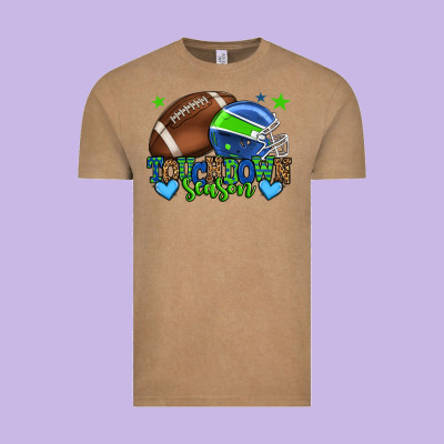 Touchdown Season American Football Green And Blue Vintage Tee Designed By Howdyjamesfarm