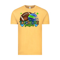 Vintage Mustard Touchdown season American football green and blue Vintage Tee - HowdyJamesFarm