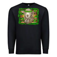 Black st patricks day sheep shamrock gold  serape leopard glitter Premium Sweatshirt - Artiststas