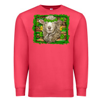 Cardinal st patricks day sheep shamrock gold  serape leopard glitter Premium Sweatshirt - Artiststas