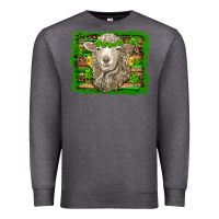 Charcoal Heather st patricks day sheep shamrock gold  serape leopard glitter Premium Sweatshirt - Artiststas