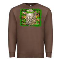 Chestnut st patricks day sheep shamrock gold  serape leopard glitter Premium Sweatshirt - Artiststas