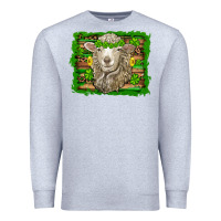 Heather Grey st patricks day sheep shamrock gold  serape leopard glitter Premium Sweatshirt - Artiststas