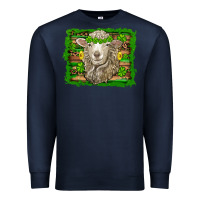 Navy st patricks day sheep shamrock gold  serape leopard glitter Premium Sweatshirt - Artiststas