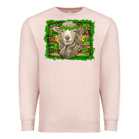 Pale Pink st patricks day sheep shamrock gold  serape leopard glitter Premium Sweatshirt - Artiststas