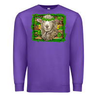Purple st patricks day sheep shamrock gold  serape leopard glitter Premium Sweatshirt - Artiststas