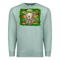 Seafoam st patricks day sheep shamrock gold  serape leopard glitter Premium Sweatshirt - Artiststas