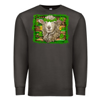 Smoke st patricks day sheep shamrock gold  serape leopard glitter Premium Sweatshirt - Artiststas