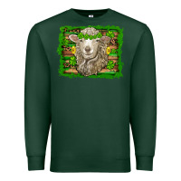 St Patricks Day Sheep Shamrock Gold  Serape Leopard Glitter Premium Sweatshirt | Teevron