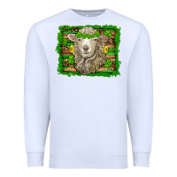 White st patricks day sheep shamrock gold  serape leopard glitter Premium Sweatshirt - Artiststas