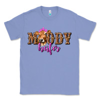 Colony Blue Moody Heifer with Leopard Classic Tee - texasbilliewilder