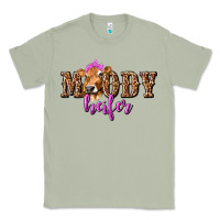 Matcha Moody Heifer with Leopard Classic Tee - texasbilliewilder