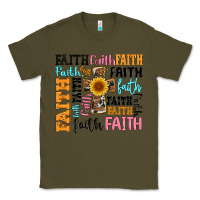 Army Green faith cross Classic Tee - Artiststas