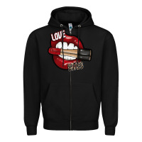 Black Love Bites Zipper Hoodie - SublimationCraftShop