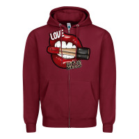 Burgundy Love Bites Zipper Hoodie - SublimationCraftShop