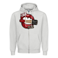 Dove Grey Love Bites Zipper Hoodie - SublimationCraftShop