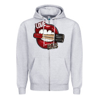 Heather Grey Love Bites Zipper Hoodie - SublimationCraftShop