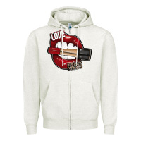 Oatmeal Heather Love Bites Zipper Hoodie - SublimationCraftShop