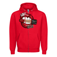 Red Love Bites Zipper Hoodie - SublimationCraftShop