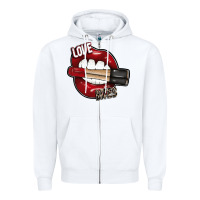 White Love Bites Zipper Hoodie - SublimationCraftShop
