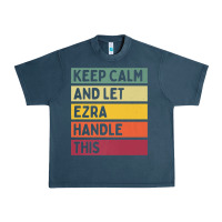 Midnight Navy Keep Calm And Let Ezra Handle This Funny Retro Quote Urban Heavy Tee - minhPixels