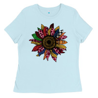 Baby Blue Cheetah Christmas Sunflower Ladies Tee - Bettercallsaul