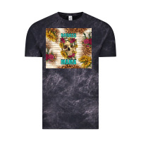 Cloud Black badass mama with flowers Vintage Tee - TumblerDesignByShophia