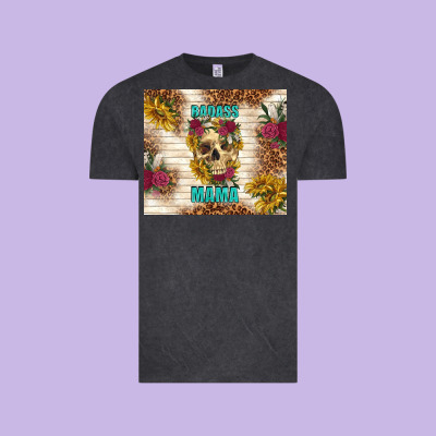 Badass Mama With Flowers Vintage Tee Designed By Tumblerdesignbyshophia