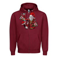Burgundy Love Gnome Zipper Hoodie - SublimationCraftShop