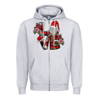 Heather Grey Love Gnome Zipper Hoodie - SublimationCraftShop