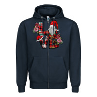 Navy Love Gnome Zipper Hoodie - SublimationCraftShop