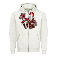 Oatmeal Heather Love Gnome Zipper Hoodie - SublimationCraftShop