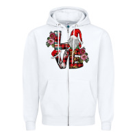 White Love Gnome Zipper Hoodie - SublimationCraftShop