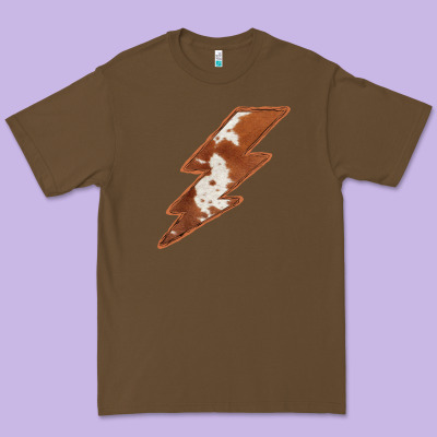 Cowhide Patterned Lightning Premium Tee Designed By Bettercallsaul