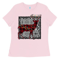 Bubblegum Pink Christmas Deer Ladies Tee - Bettercallsaul