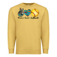 Antique Gold peace love softball Premium Sweatshirt - Artiststas