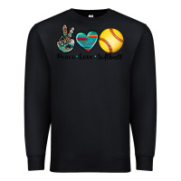Black peace love softball Premium Sweatshirt - Artiststas