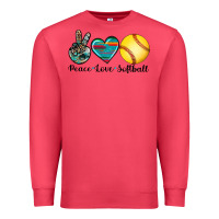 Cardinal peace love softball Premium Sweatshirt - Artiststas