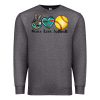 Charcoal Heather peace love softball Premium Sweatshirt - Artiststas