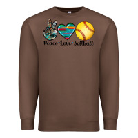 Chestnut peace love softball Premium Sweatshirt - Artiststas