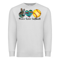 Dove Grey peace love softball Premium Sweatshirt - Artiststas