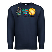 Navy peace love softball Premium Sweatshirt - Artiststas
