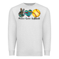 Oatmeal Heather peace love softball Premium Sweatshirt - Artiststas