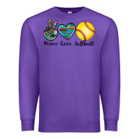 Purple peace love softball Premium Sweatshirt - Artiststas