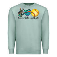 Seafoam peace love softball Premium Sweatshirt - Artiststas