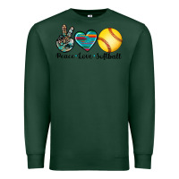 Sports Green peace love softball Premium Sweatshirt - Artiststas