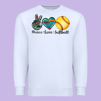 Peace Love Softball Premium Sweatshirt Designed By Artiststas