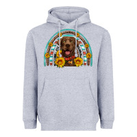 Heather Grey chocolate labrador rainbow Heavyweight Hoodie - Artiststas