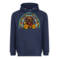 Navy chocolate labrador rainbow Heavyweight Hoodie - Artiststas